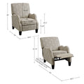 Push Back Recliner Beige Multi Polyester