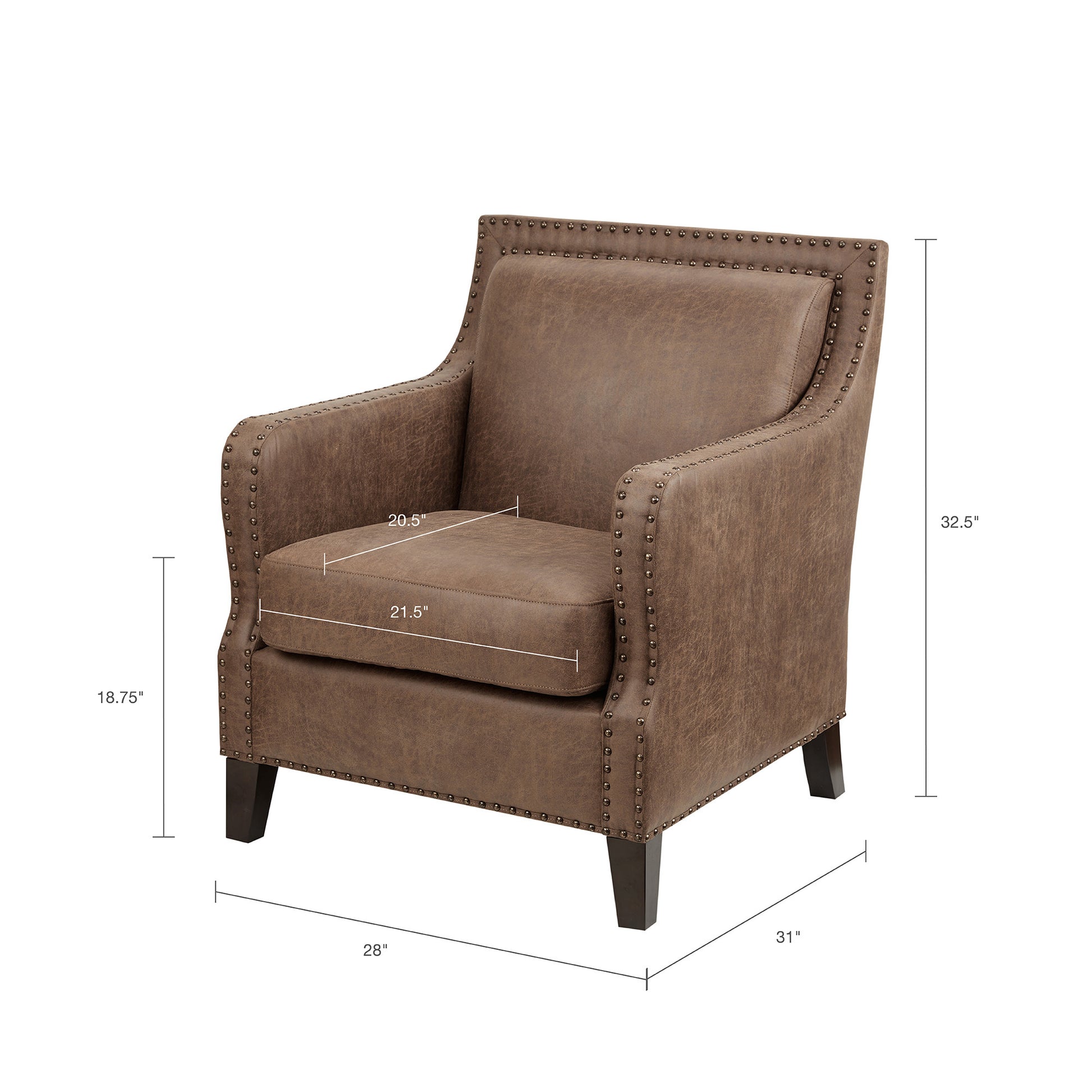 Shasta Accent Chair Brown Solid Wood