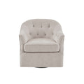 Calvin Swivel Beige Solid Wood