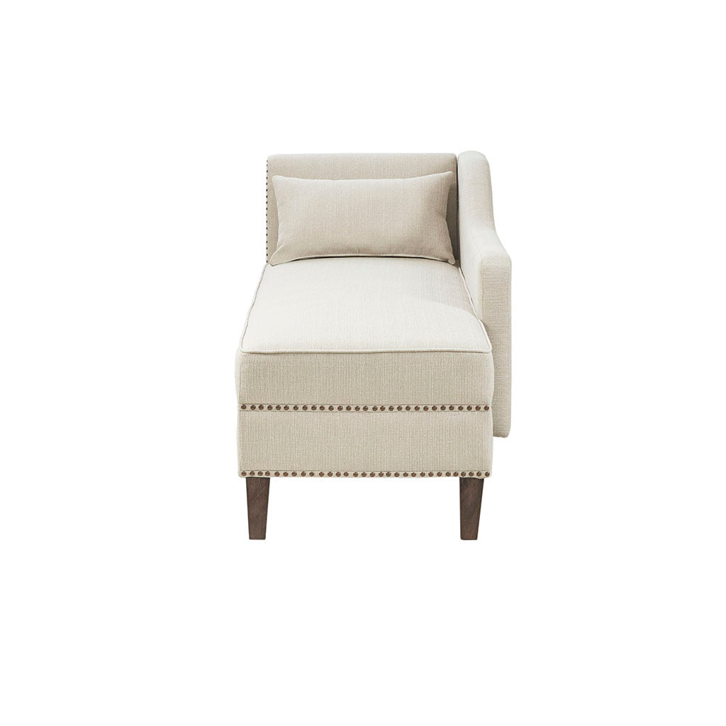 Trinity Accent Chaise Ivory Solid Wood