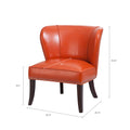 Armless Accent Chair Orange Polyester