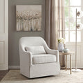 Theo Swivel Glider Chair Ivory Solid Wood