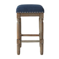 Counter Stool Set Of 2 Navy Polyester