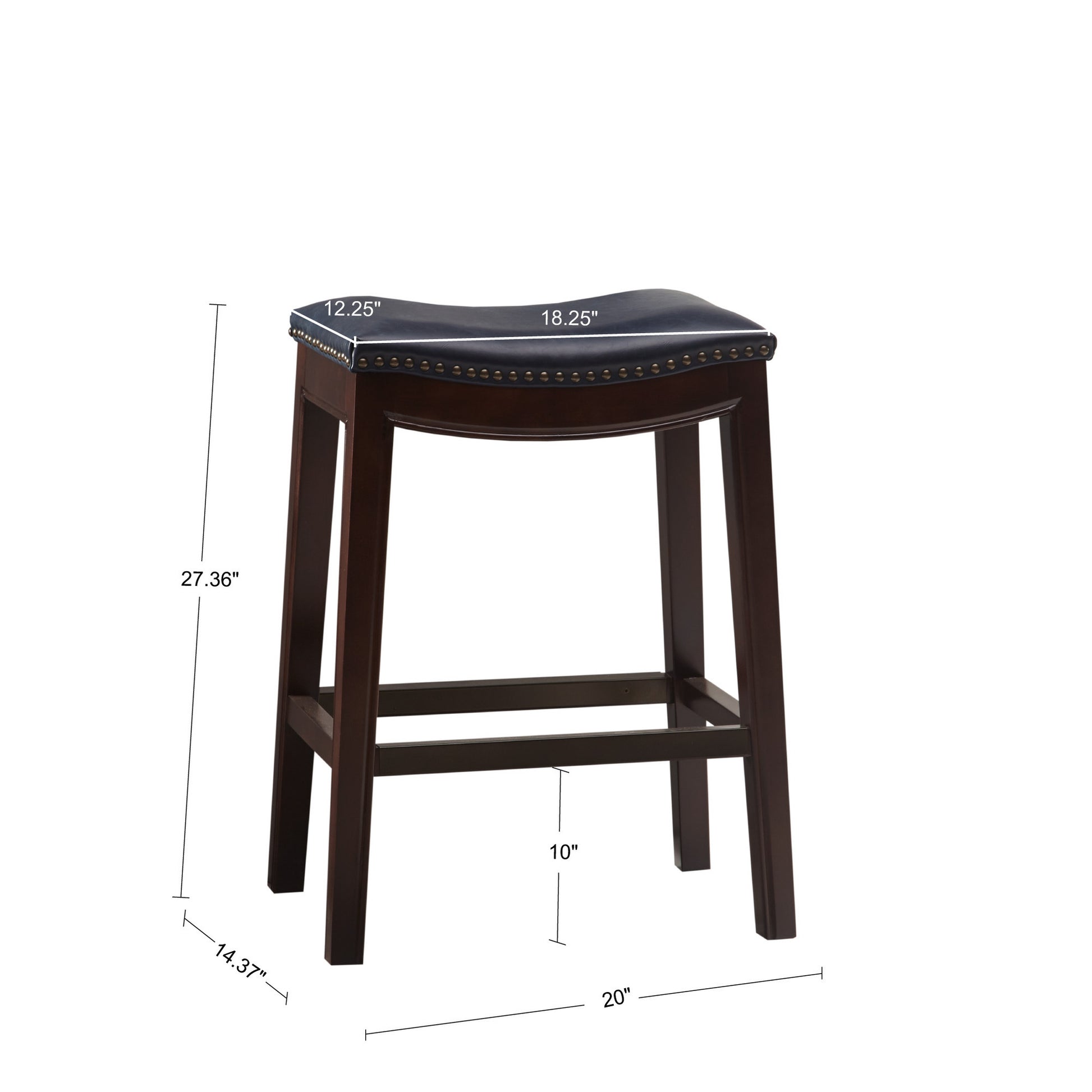 Saddle Counter Stool Navy Polyester