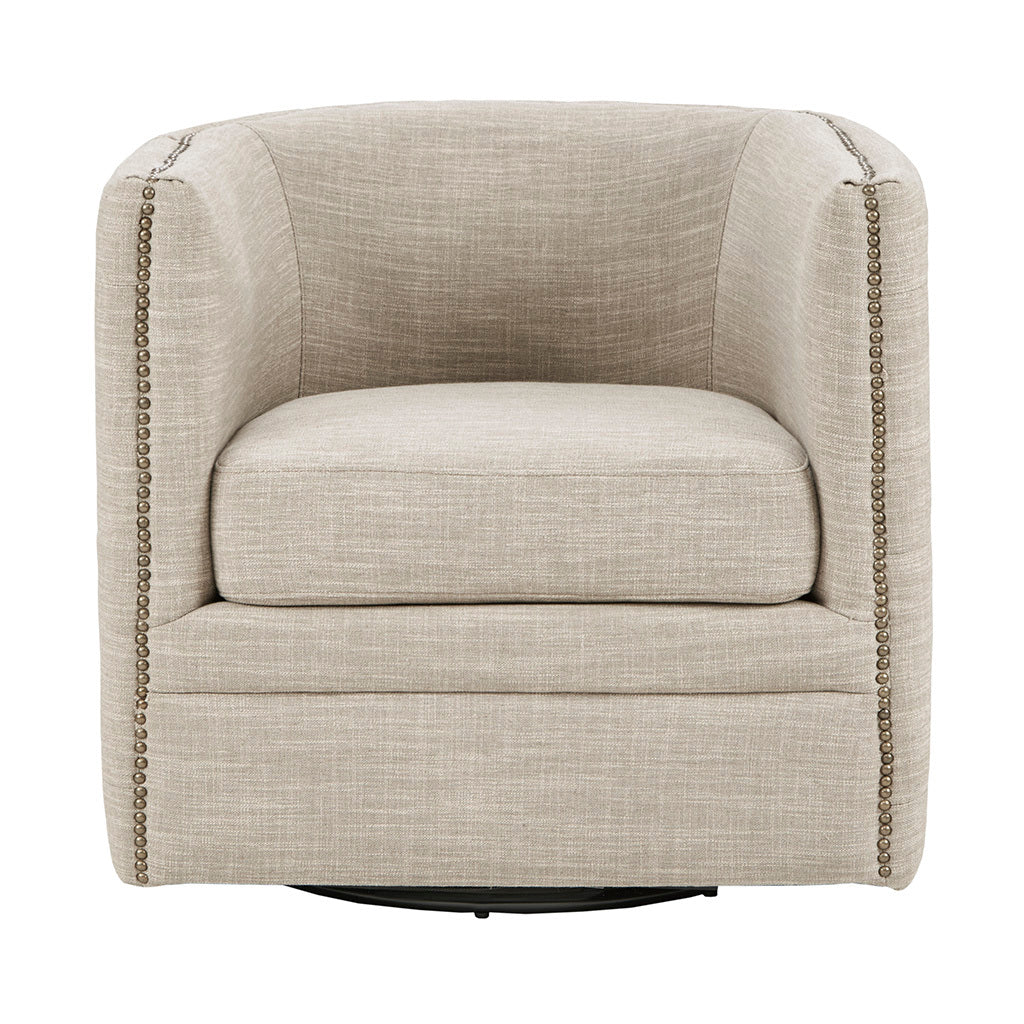 Capstone Swivel Chair Cream Solid Wood