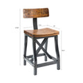 Counter Stool With Back Amber Wood