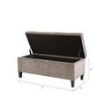 Tufted Top Soft Close Storage Bench Taupe Polyester