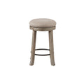 Swivel Counter Stool Cream Reclaimed Grey Polyester