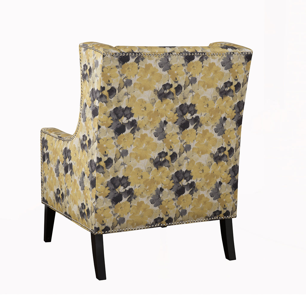 Barton Wing Chair Multicolor Solid Wood