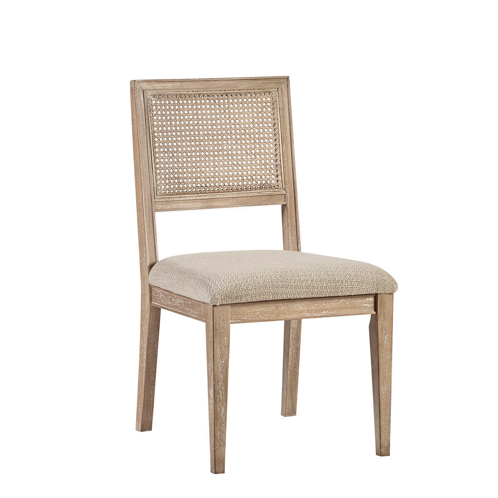 Armless Dining Chair Set Of 2 Light Brown Polyester