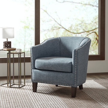 Barrel Arm Chair Slate Blue Polyester