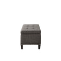 Tufted Top Soft Close Storage Bench Charcoal Polyester