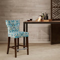 Tufted Back Counter Stool Blue Polyester