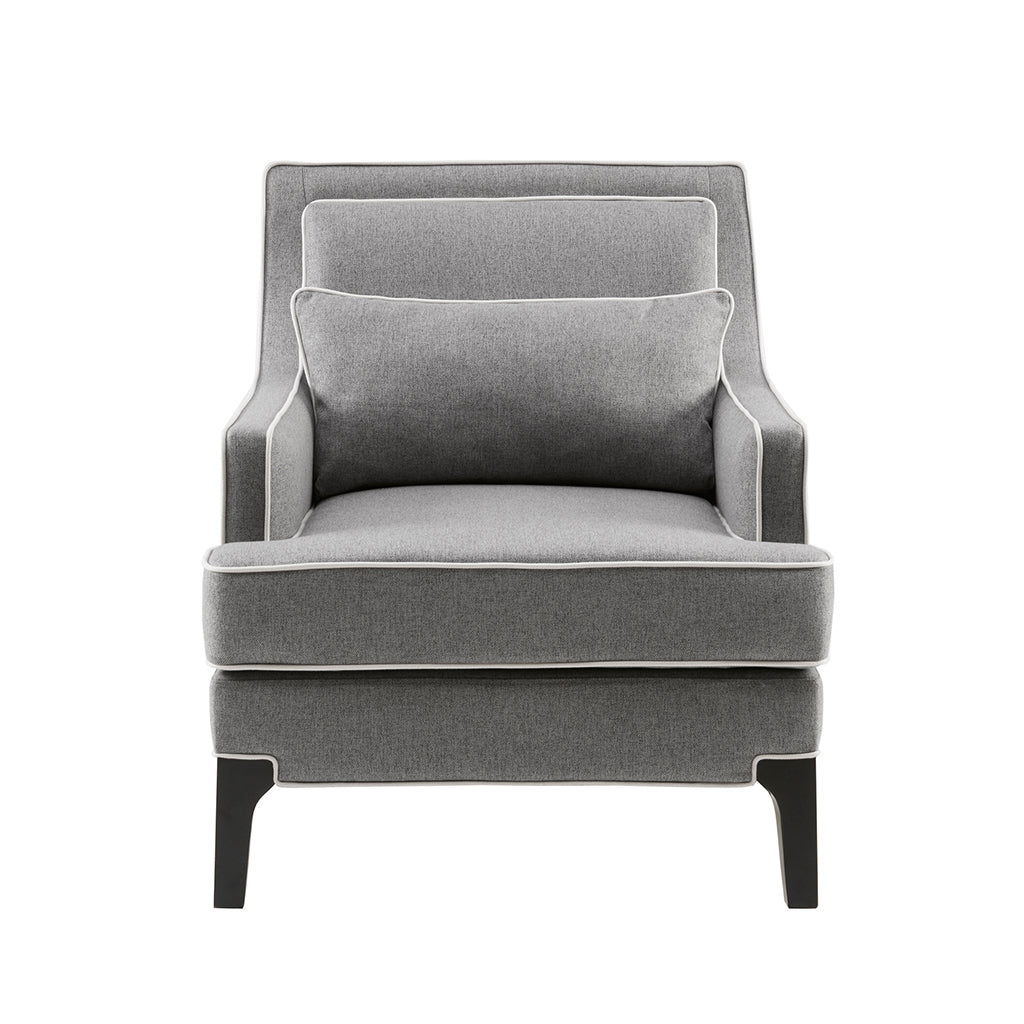 Arm Chair Grey Black Polyester