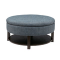 Miller Round Storage Ottoman Denim Brown Polyester