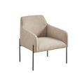 Metal Leg Accent Chair Beige Polyester