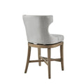 Counter Stool With Swivel Seat Light Grey Polyester