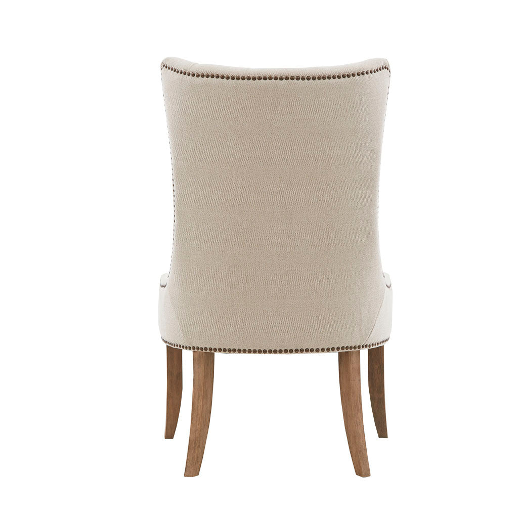 Button Tufted Captain Accent Chair cream-polyester