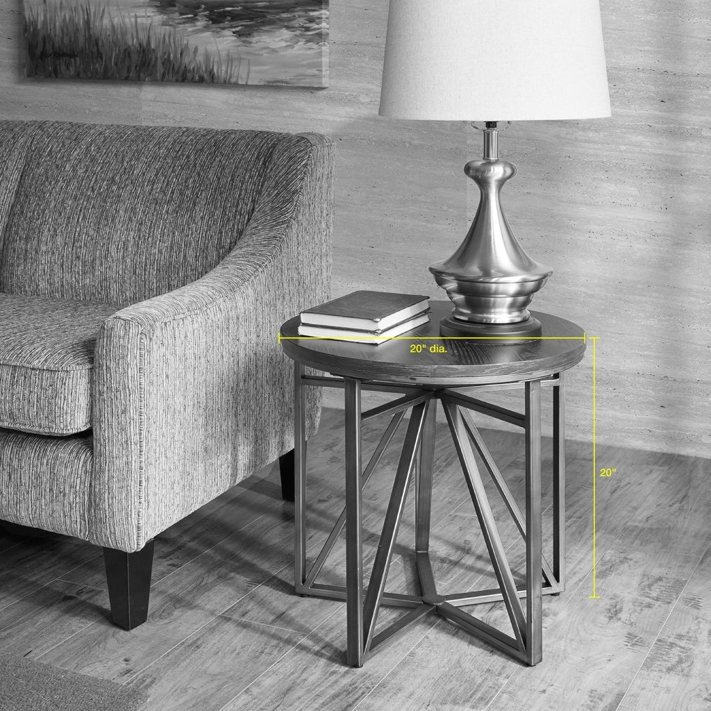 Madison End Table antique bronze-wood