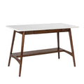 Parker Desk Off White Pecan Wood