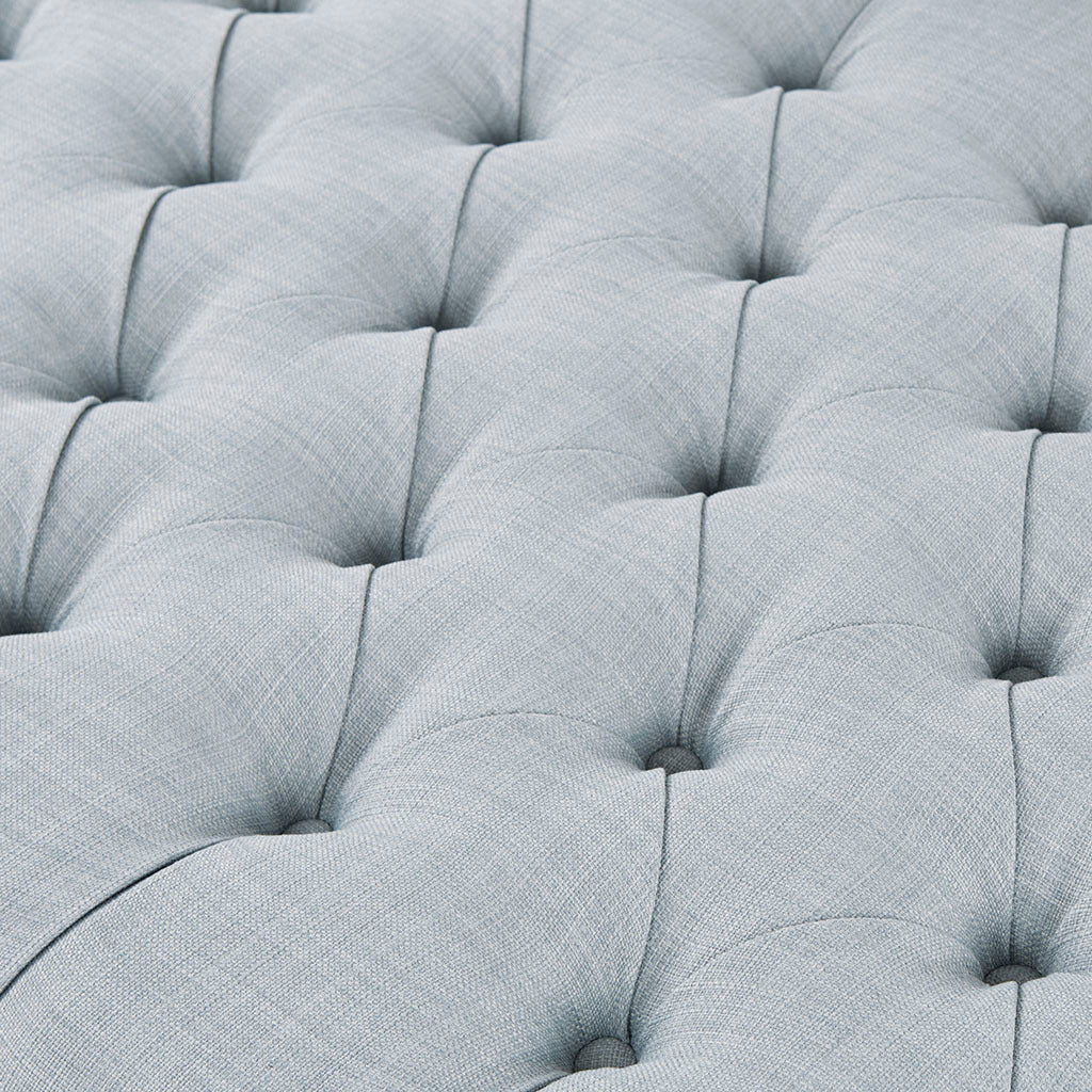 Surfboard Tufted Ottoman Dusty Blue Polyester