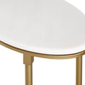 Bordeaux End Table White Gold Marble