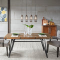 Trestle Dining Gathering Table Reclaimed Brown Gun Metal Wood