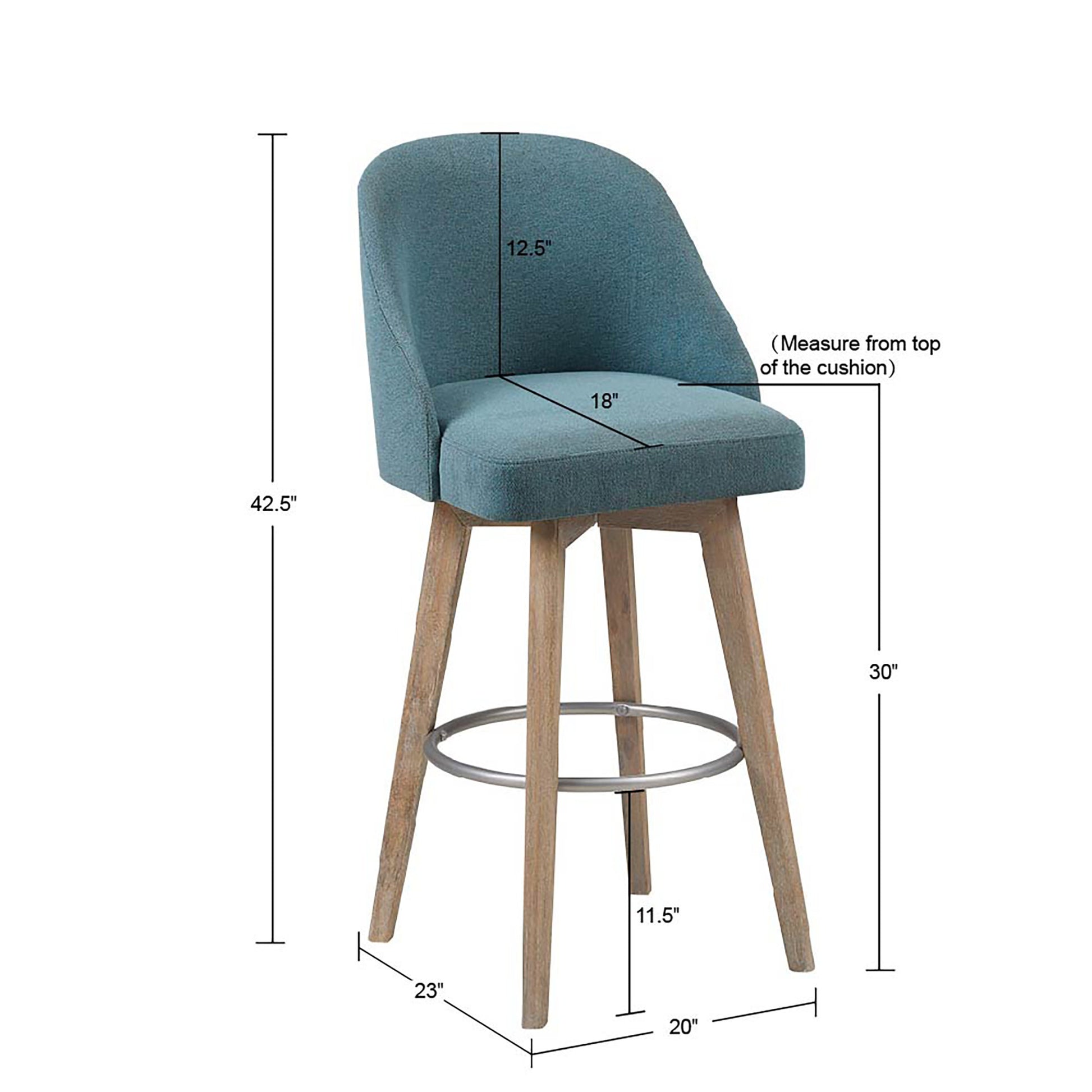 Bar Stool With Swivel Seat Blue Polyester