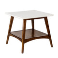 Parker End Table Off White Pecan Wood