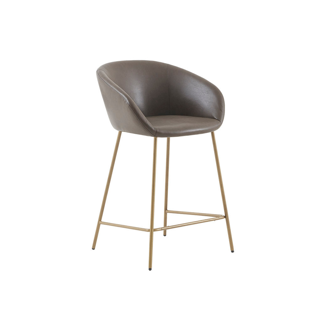 Isadora Counter Stool Brown Gold Polyester