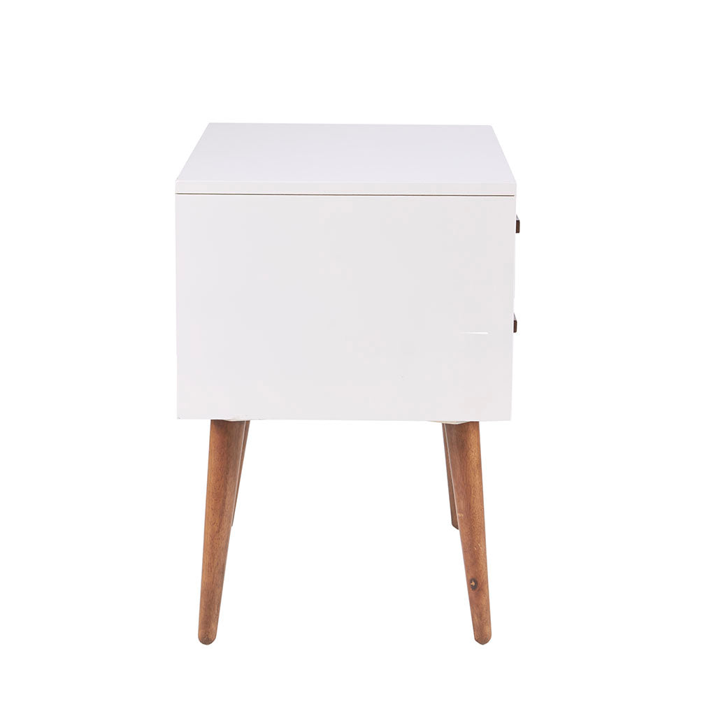 Storage Nightstand Off White Navy Wood