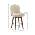 Counter Stool With Swivel Seat Natural Polyester