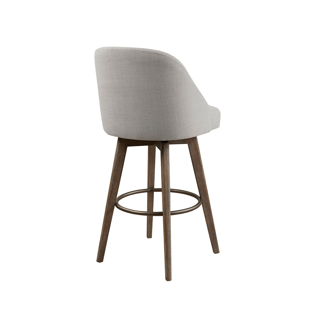 Bar Stool With Swivel Seat Grey Polyester