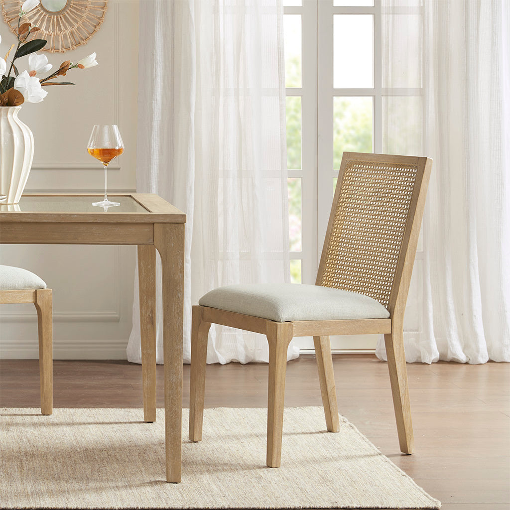 Dining Chair Set Of 2 Natural Polyester