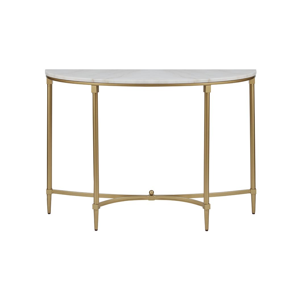 Bordeaux Console Table White Gold Wood