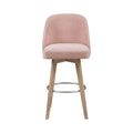 Bar Stool With Swivel Seat Pink Polyester