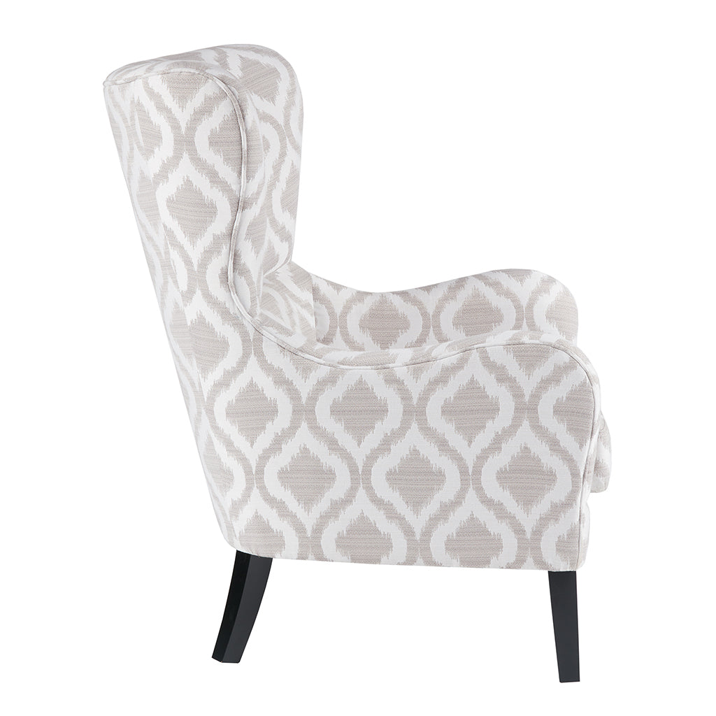 Arianna Swoop Wing Chair Multicolor Solid Wood