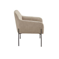 Metal Leg Accent Chair Beige Polyester