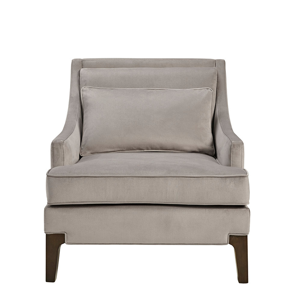 Anna Arm Accent Chair Light Grey Solid Wood