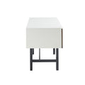 Writing Desk With Drawer Brown White Wood