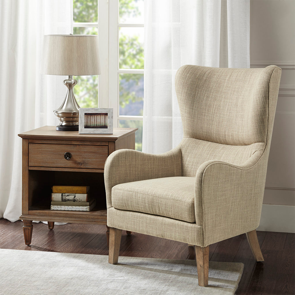 Arianna Swoop Wing Chair Multicolor Solid Wood