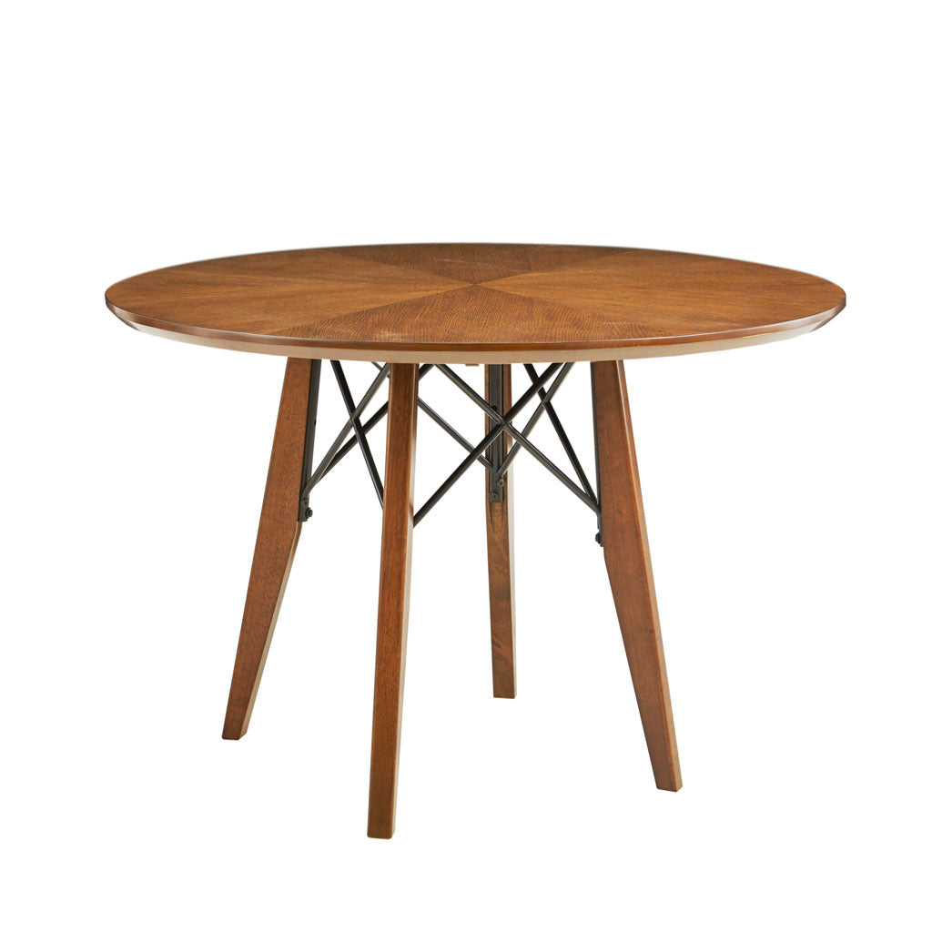 Clark Round Dining Pub Table Walnut Solid Wood