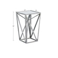 Angular Mirror Accent Table Silver Mdf