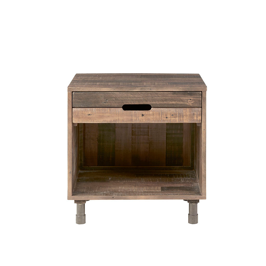 Solid Wood Nightstand Natural Wood