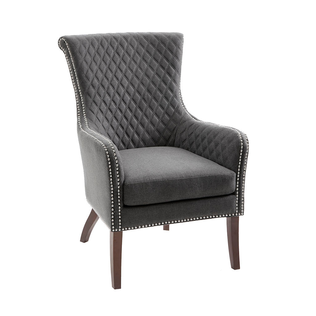 Heston Accent Chair Grey Solid Wood