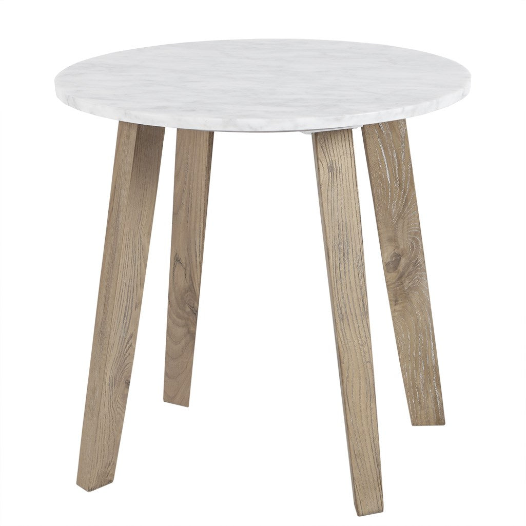 Milo End Table With 4 Legs White Wood