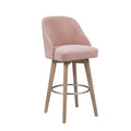 Bar Stool With Swivel Seat Pink Polyester