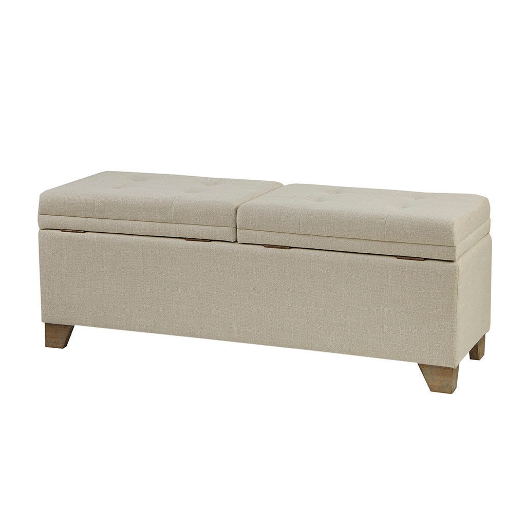 Soft Close Storage Bench Natural Polyester