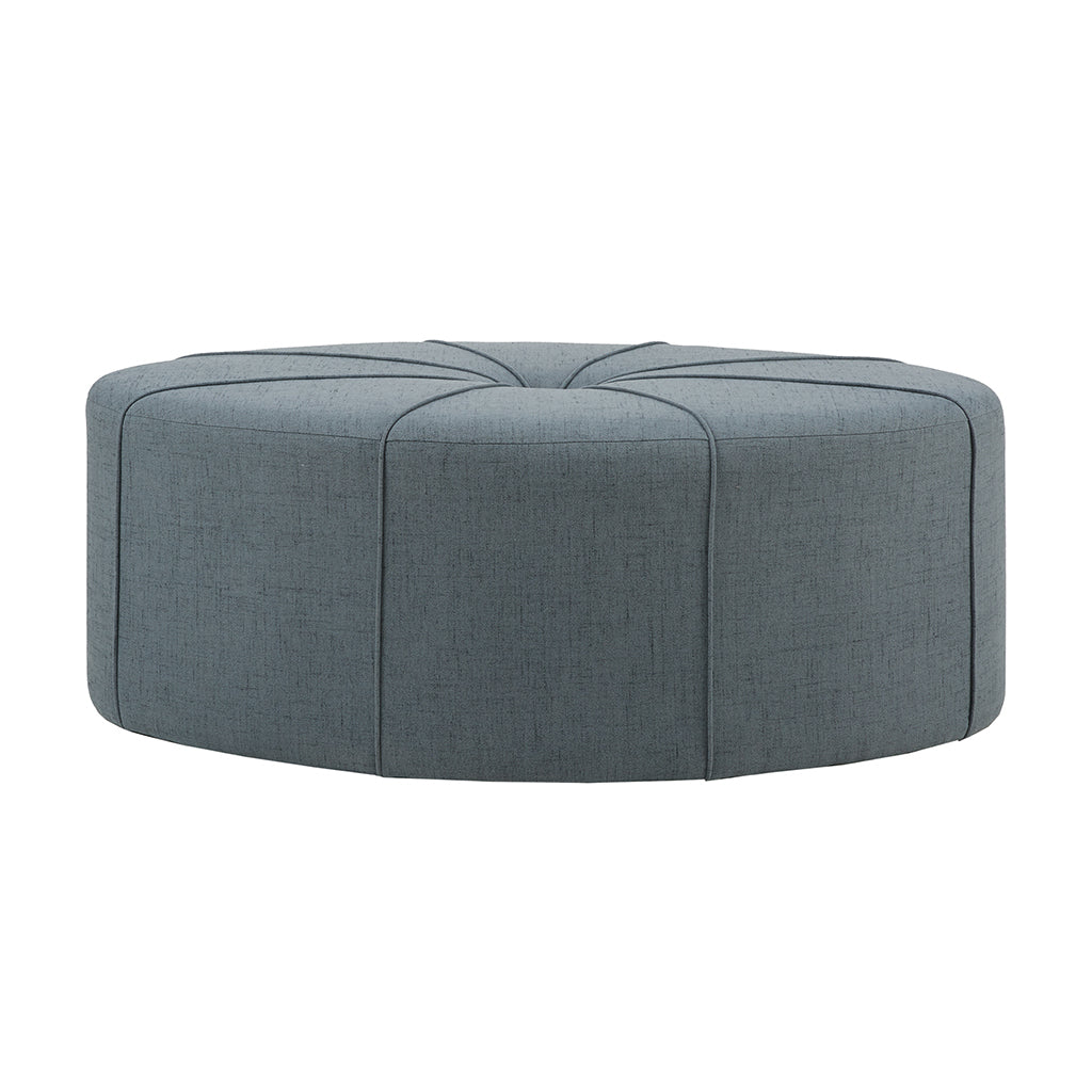 48" Ottoman,Polyester Fabric Large Cocktail Ottoman Modern Style For Living Room, Blue Blue Solid Wood