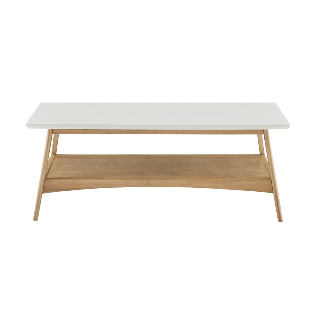 Coffee Table Off White Natural Wood